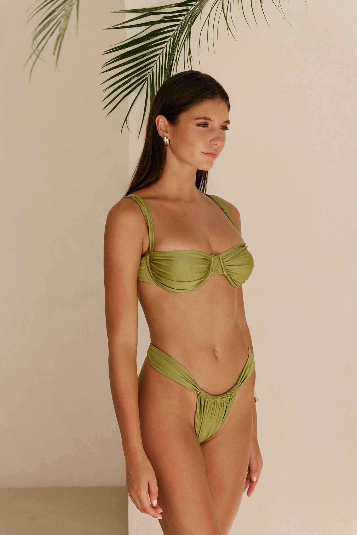 Cielo Ruched Bottoms - Olive