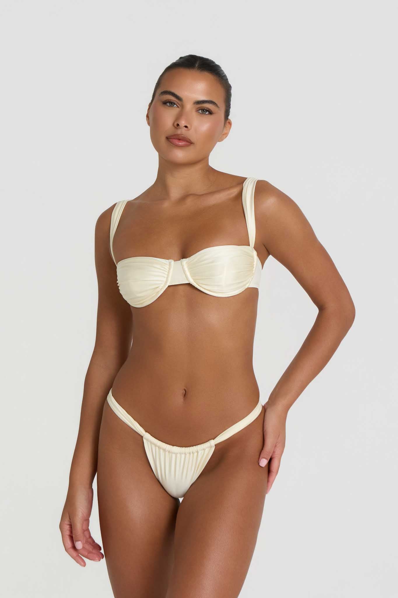 Cielo Ruched Top - Vanilla