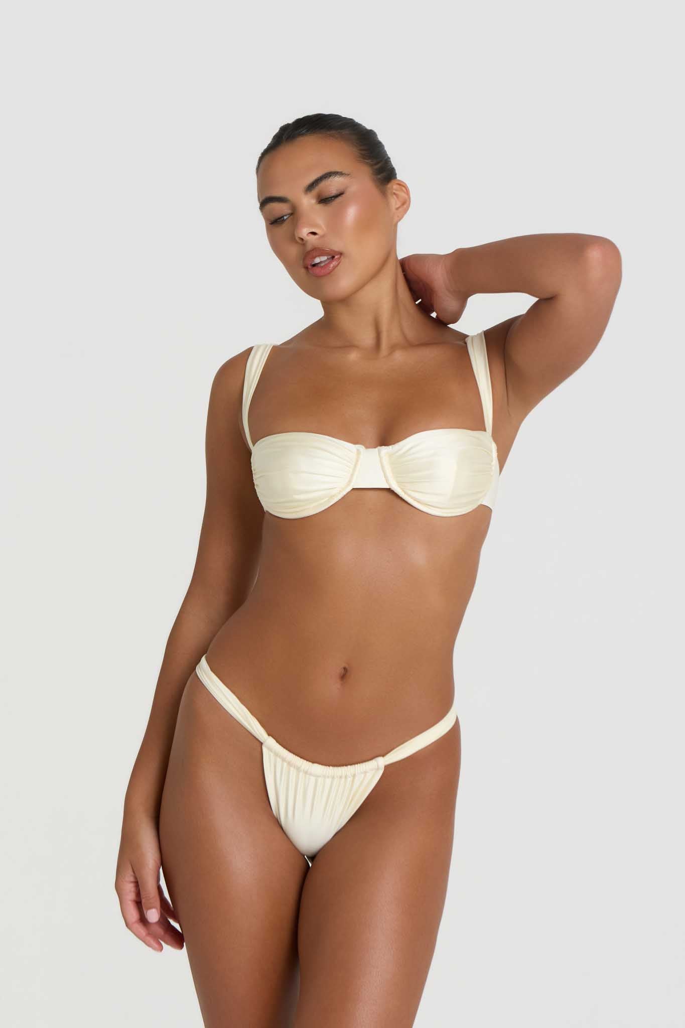 Cielo Ruched Bottoms - Vanilla