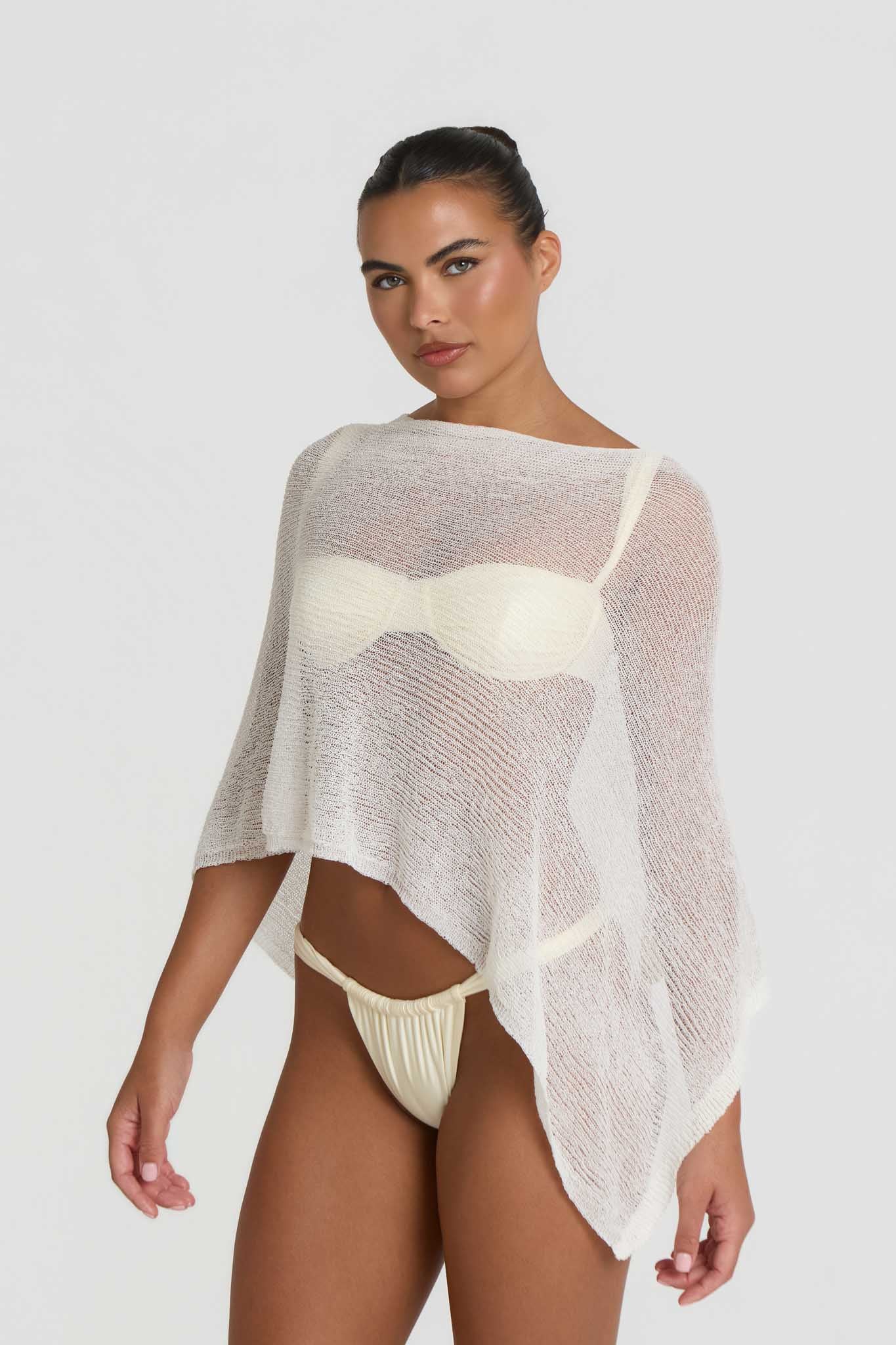 Luna Knitted Cape - Vanilla