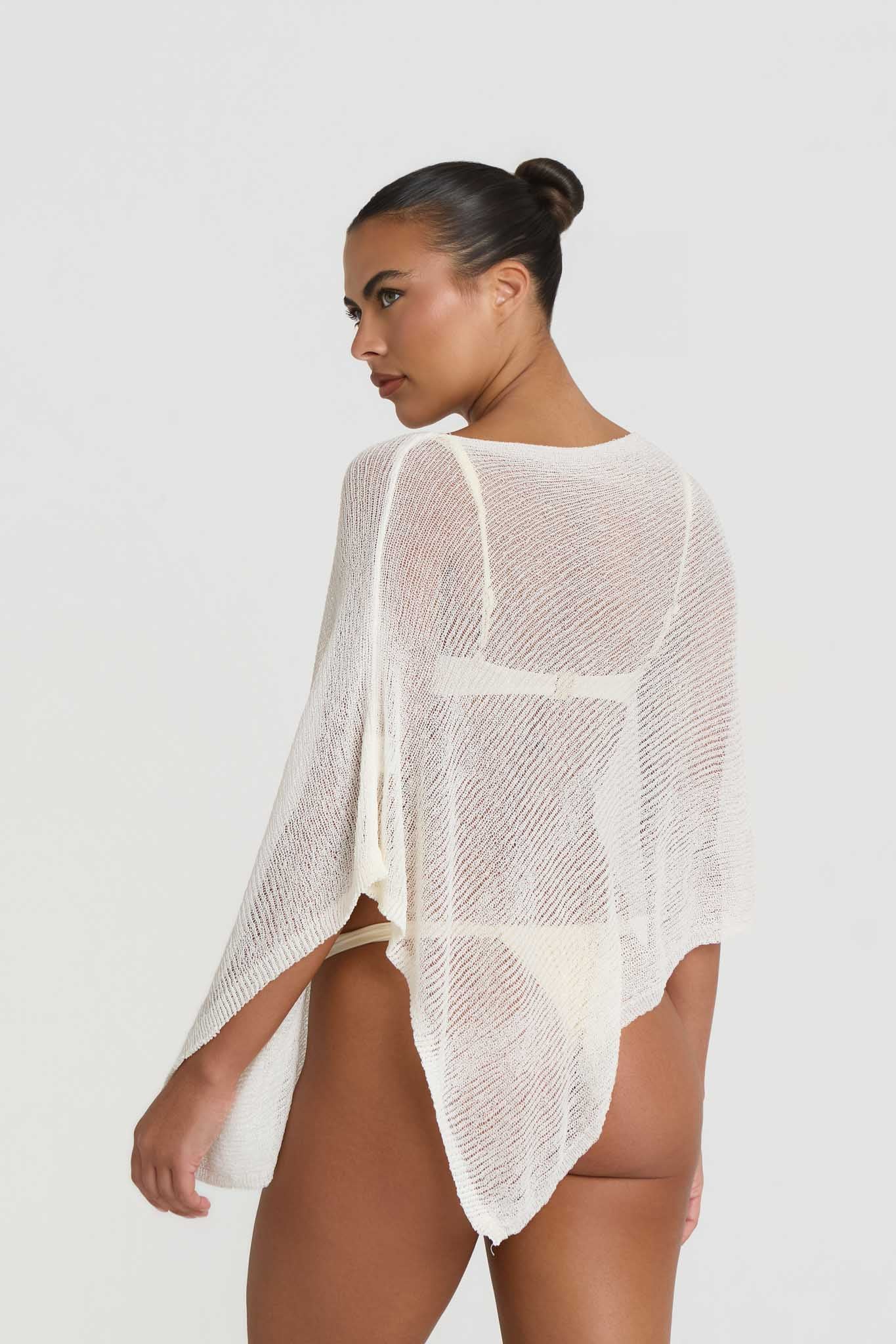 Luna Knitted Cape - Vanilla
